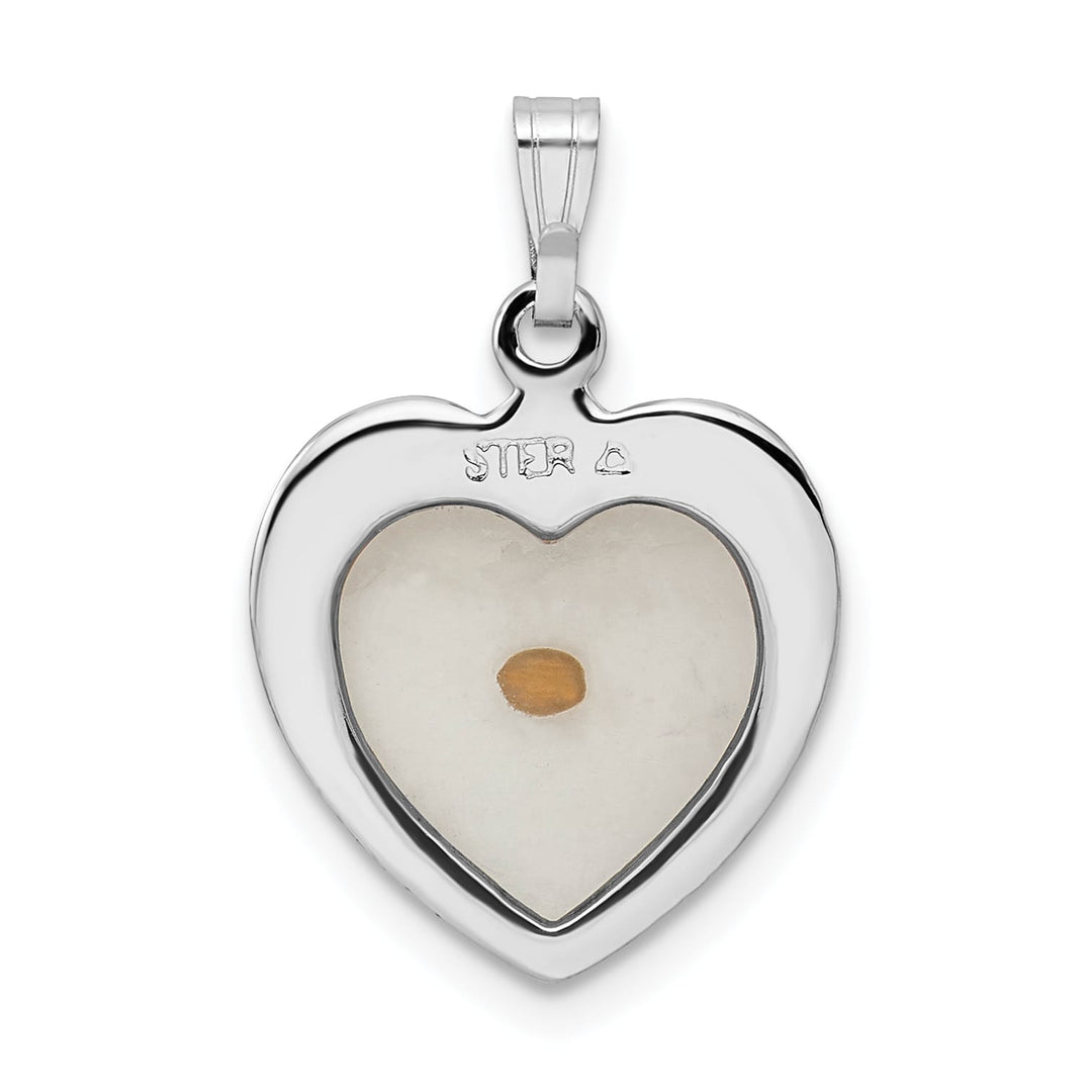 Sterling Silver Large Heart with Mustard Seed Pendant