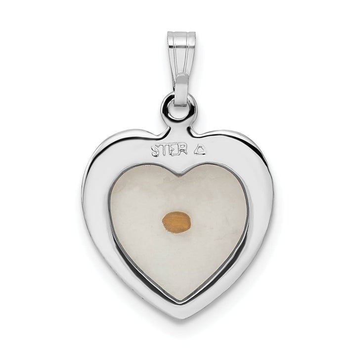 Sterling Silver Large Heart with Mustard Seed Pendant