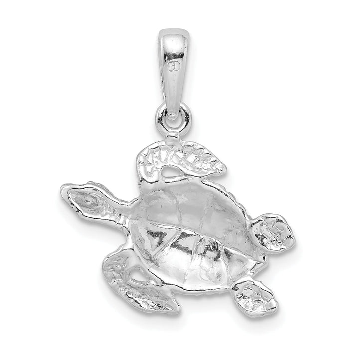 Sterling Silver Large Sea Turtle Pendant