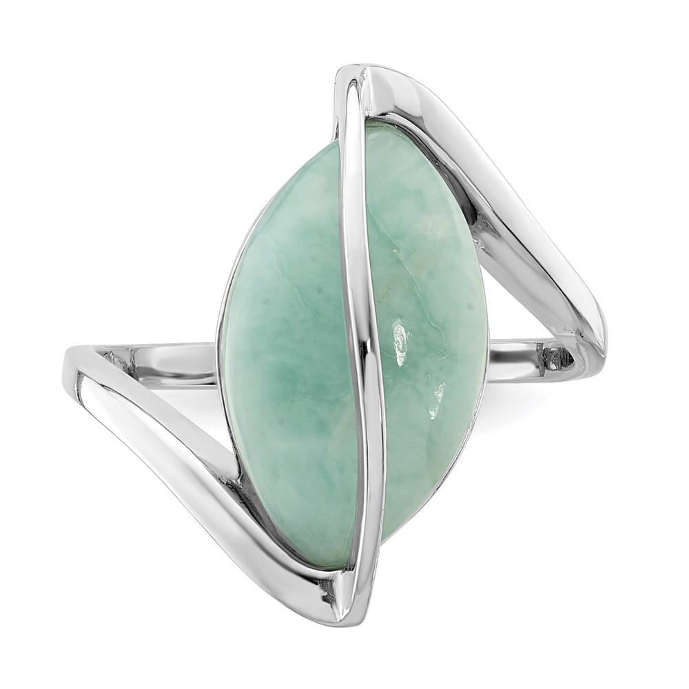 Sterling Silver Larimar Twisted Ring