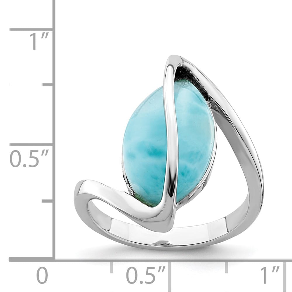 Sterling Silver Larimar Twisted Ring