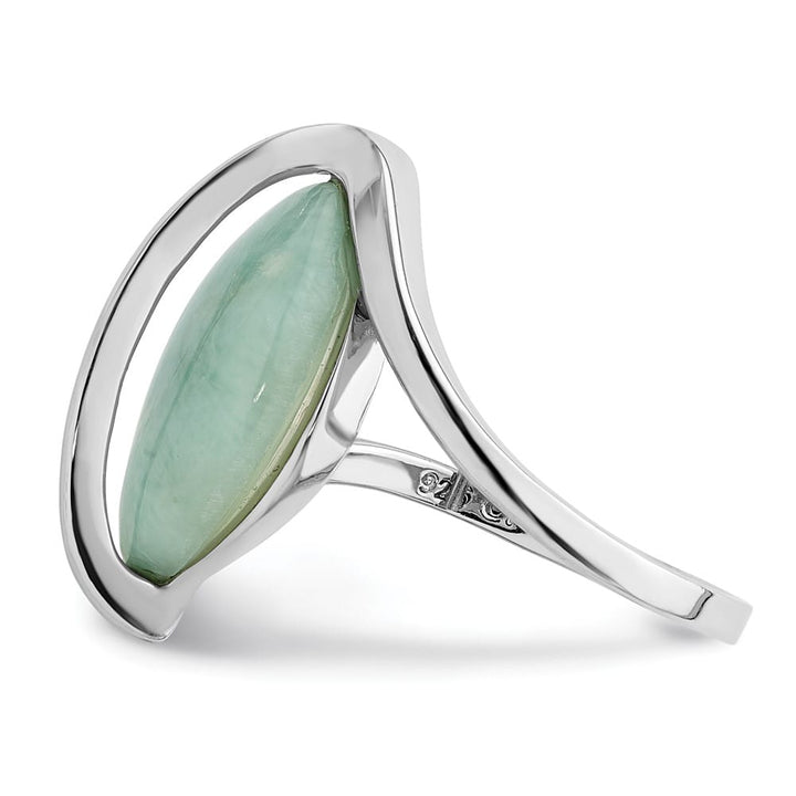 Sterling Silver Larimar Twisted Ring
