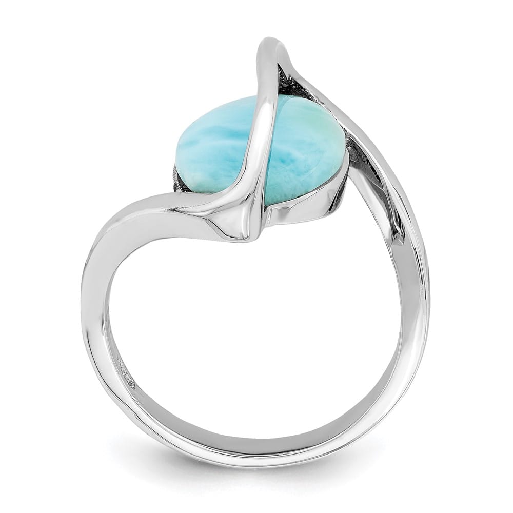 Sterling Silver Larimar Twisted Ring