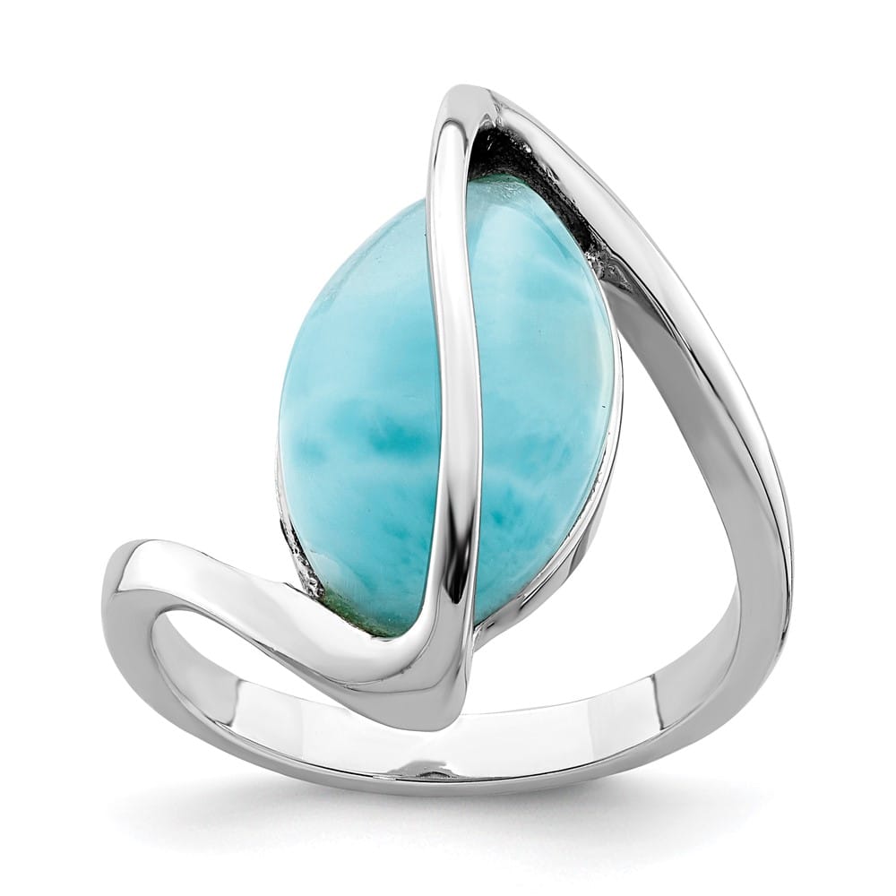Sterling Silver Larimar Twisted Ring