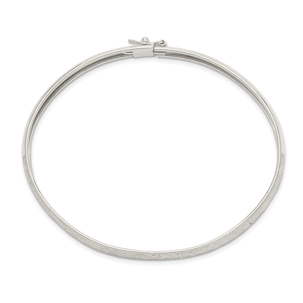 Sterling Silver Laser and D.C. 6.5mm Flexible Bangle
