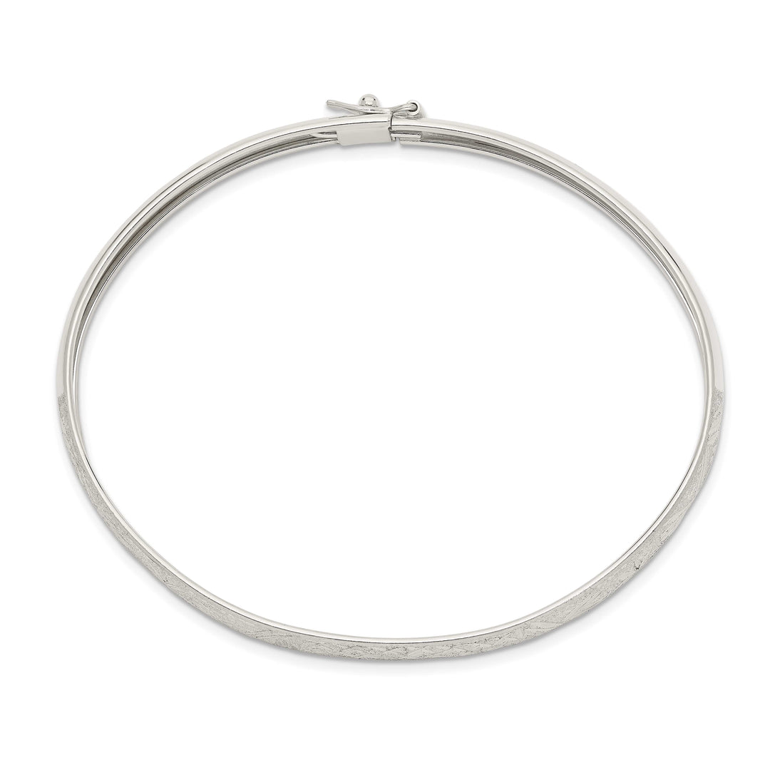Sterling Silver Laser and D.C. 6.5mm Flexible Bangle