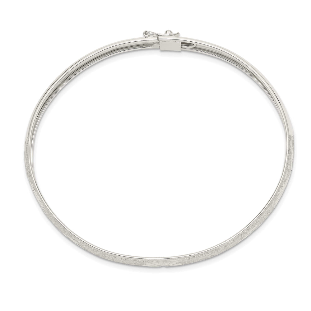 Sterling Silver Laser and D.C. 6.5mm Flexible Bangle