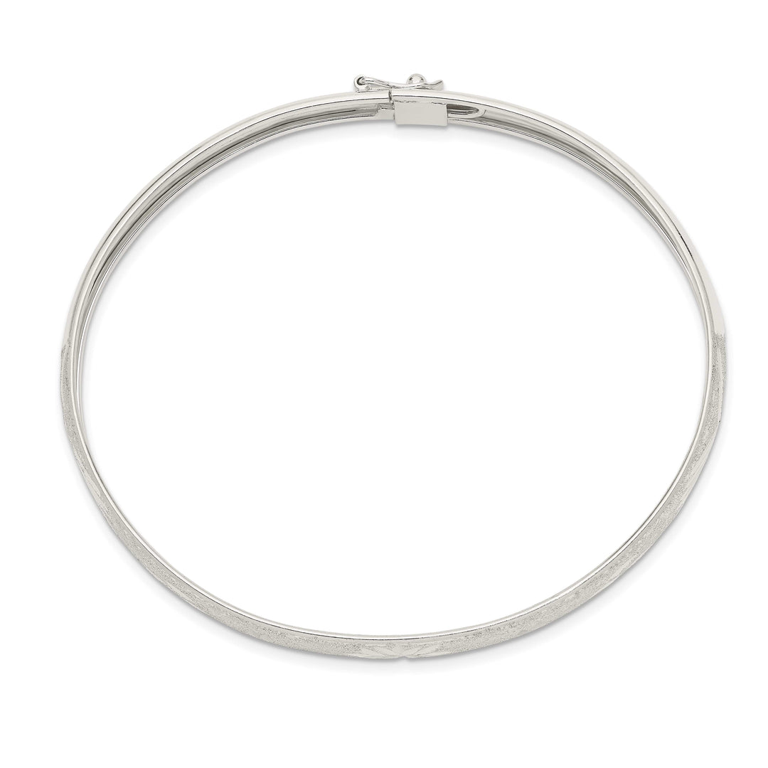 Sterling Silver Laser and D.C. 6.5mm Flexible Bangle