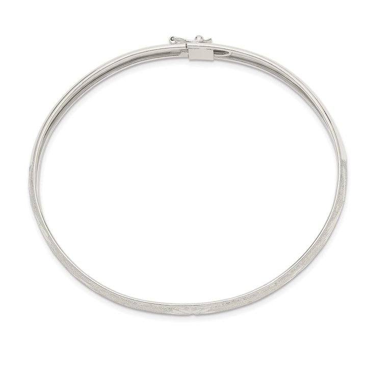 Sterling Silver Laser and D.C. 6.5mm Flexible Bangle