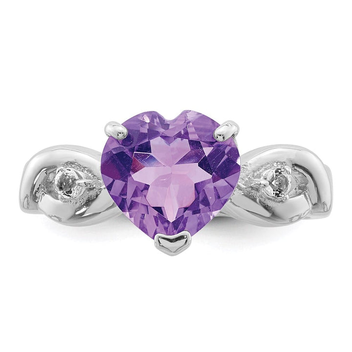 Sterling Silver Lavender CZ Heart Ring Stock Size 8 Ring Are Refundable