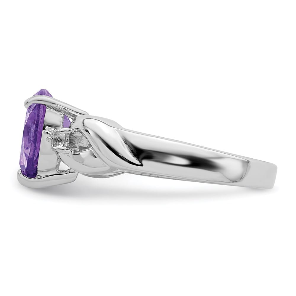 Sterling Silver Lavender CZ Heart Ring Stock Size 8 Ring Are Refundable