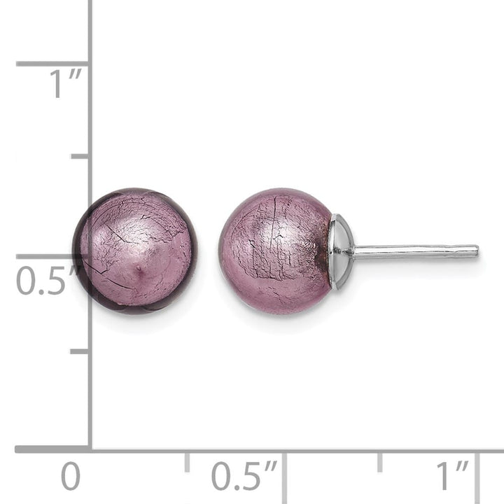 Sterling Silver Lavender Italian Murano Earrings, view 4 of 4