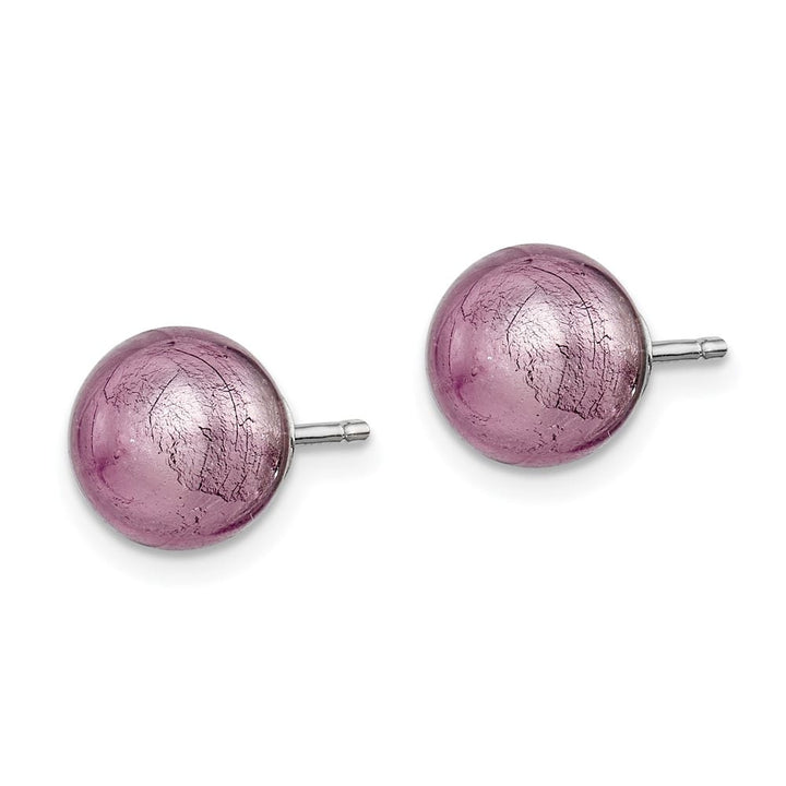 Sterling Silver Lavender Italian Murano Earrings, view 2 of 4