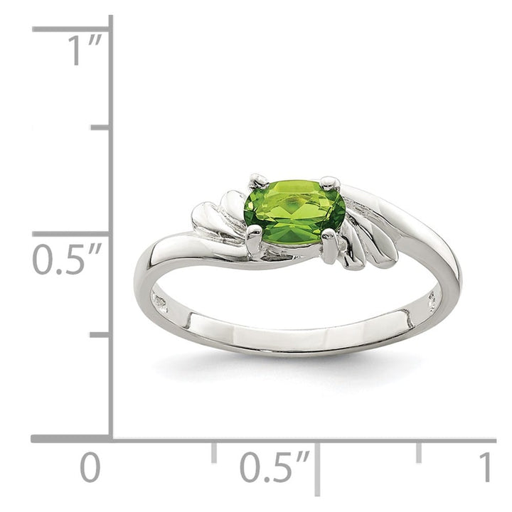 Sterling Silver Lime Green Oval CZ Ring
