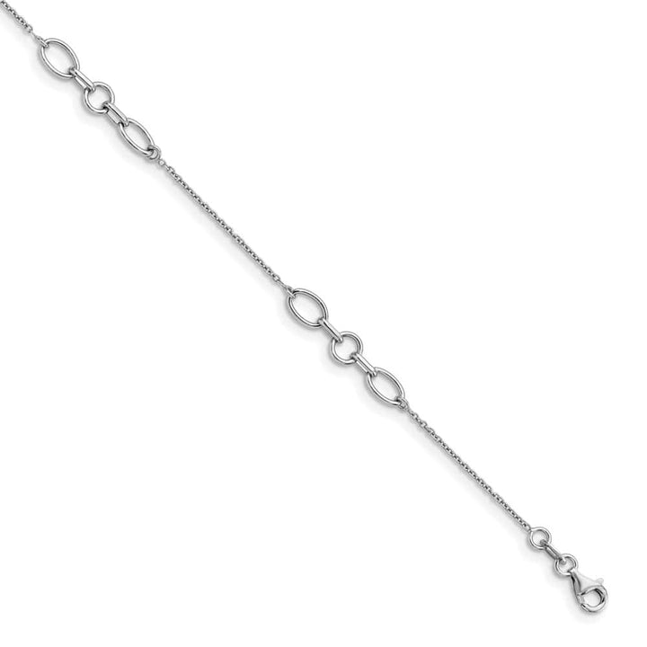 Sterling Silver Link Anklet — .925 sterling silver, 9 inches long, 0.5 inch extension, 1 mm wide, lobster clasp, 3.24 g