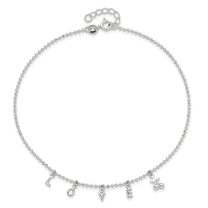 Sterling Silver Love Letters Anklet