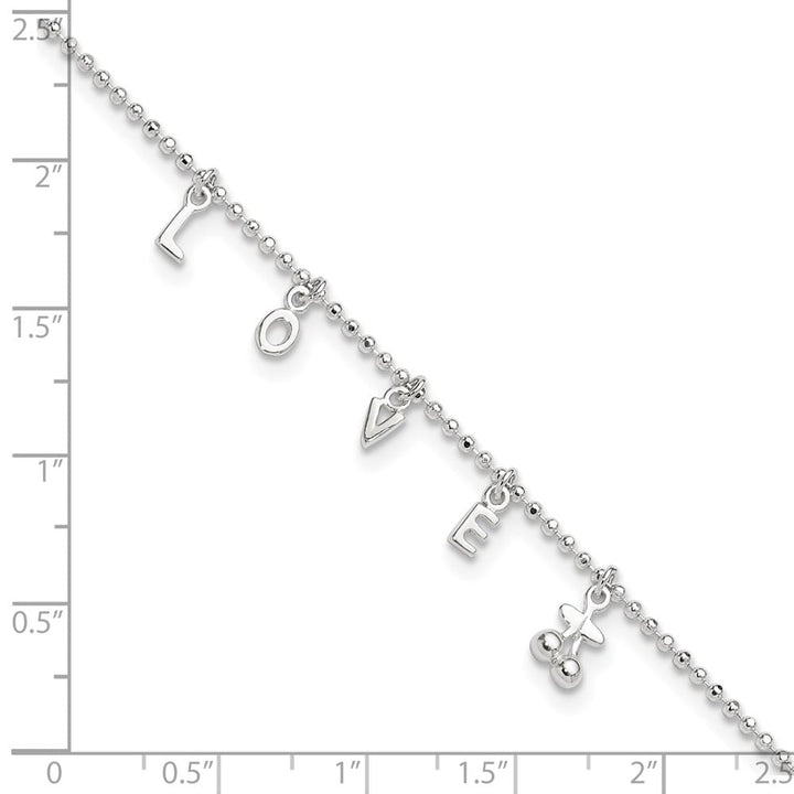 Sterling Silver Love Letters Anklet