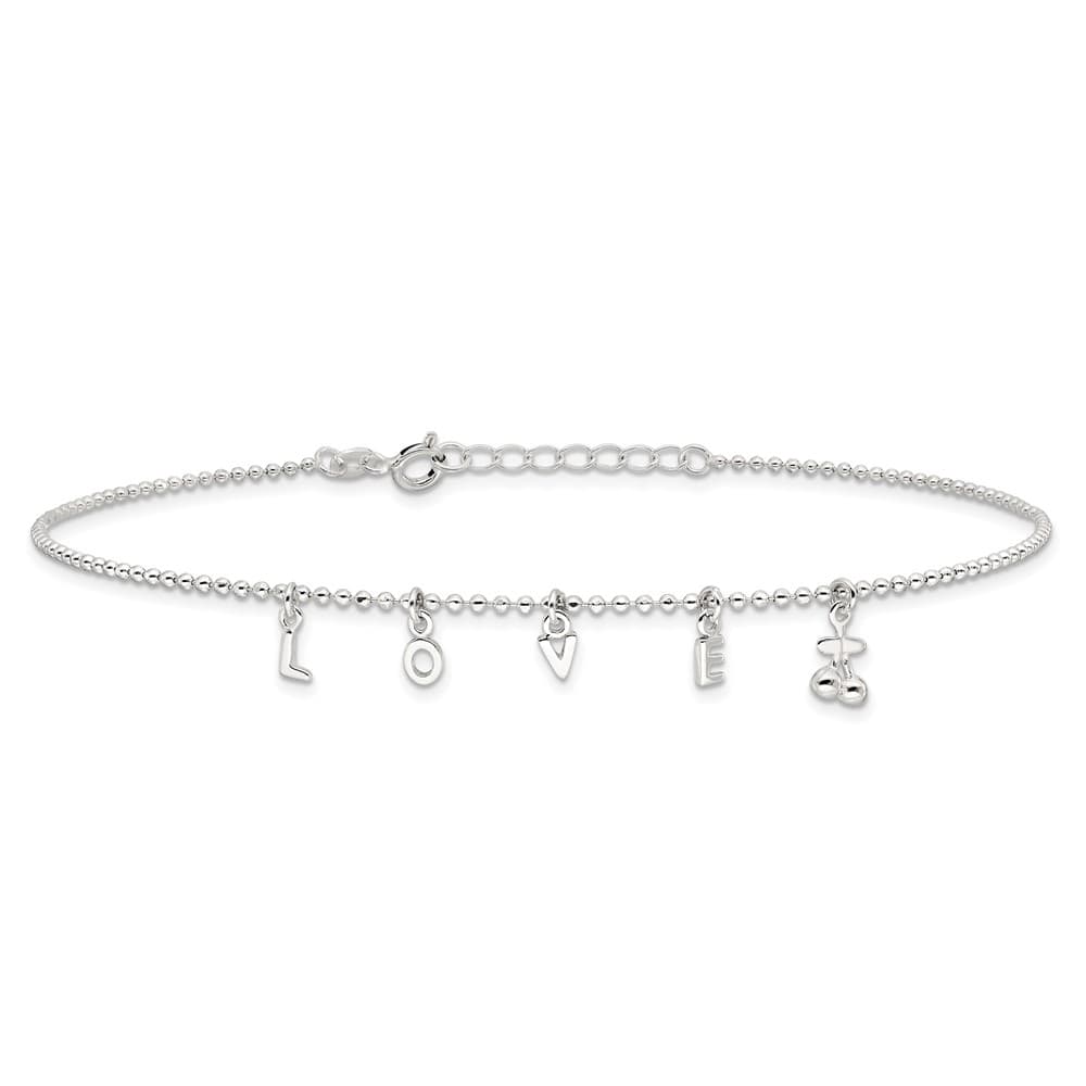 Sterling Silver Love Letters Anklet