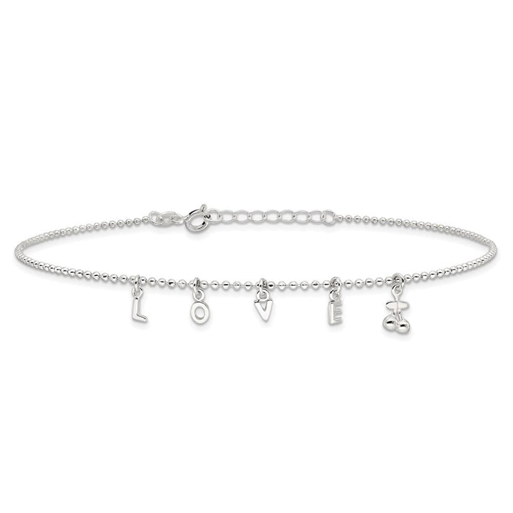 Sterling Silver Love Letters Anklet