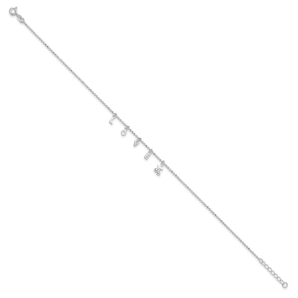Sterling Silver Love Letters Anklet