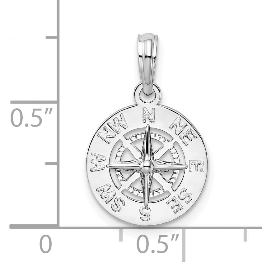Sterling Silver Mini Compass Pendant
