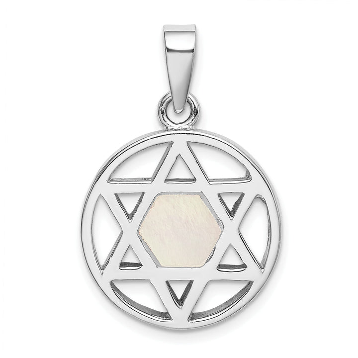 Sterling Silver MOP Star of David Pendant