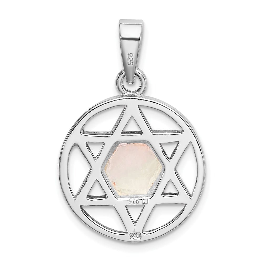 Sterling Silver Mother of Pearl Star of David Pendant
