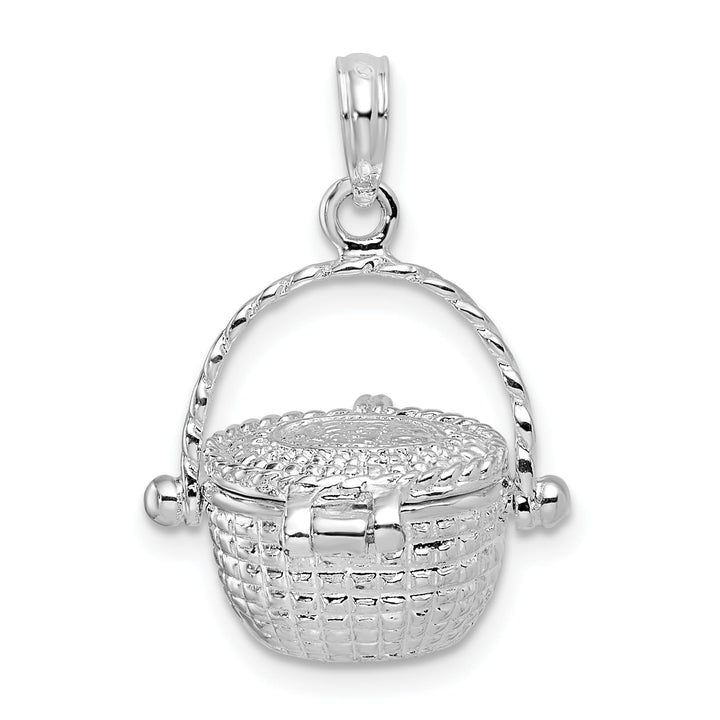 Sterling Silver Moveable 3D Nantucket Basket Pendant