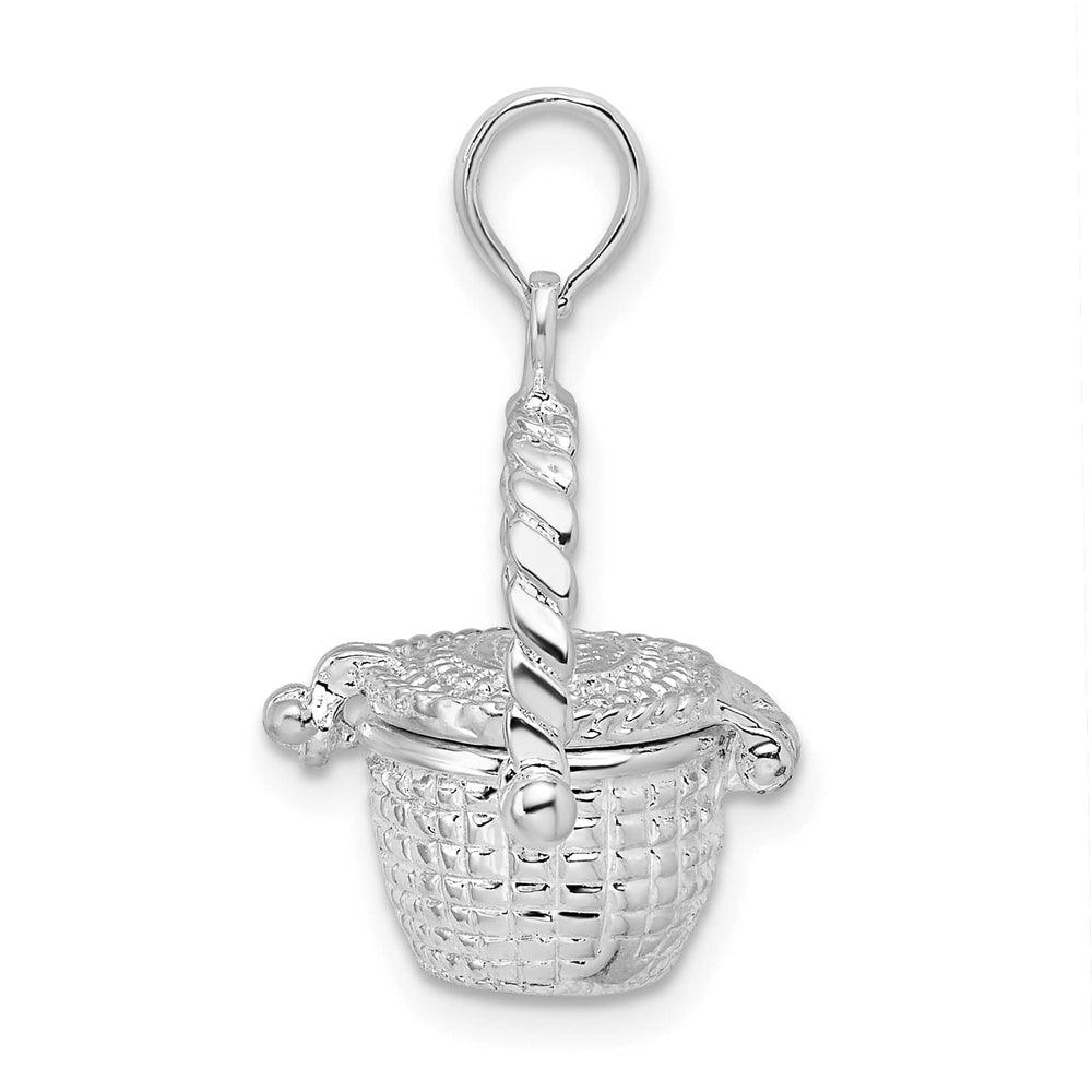 Sterling Silver Moveable 3D Nantucket Basket Pendant