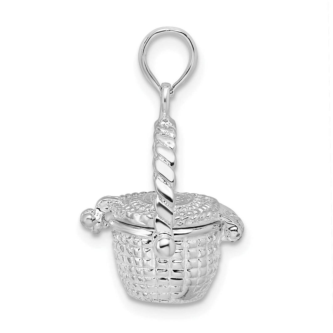 Sterling Silver Moveable 3D Nantucket Basket Pendant