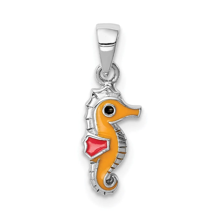 Sterling Silver Multi-color Enamel Seahorse Pendant