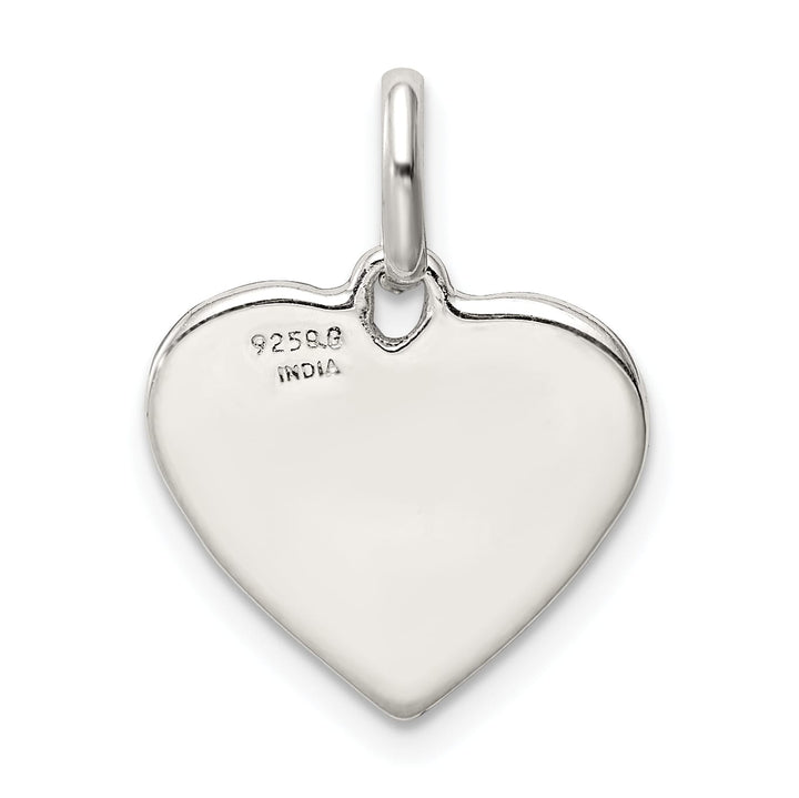 Sterling Silver Multi-color Enameled Heart Peace Charm