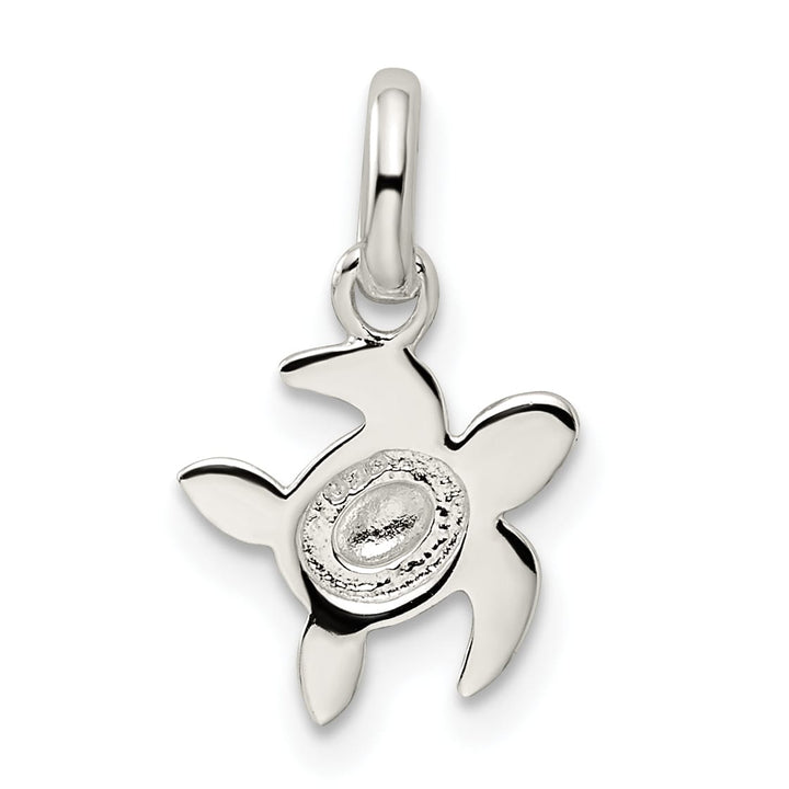 Sterling Silver Multi-color Enameled Sea Turtle Petite Pendant