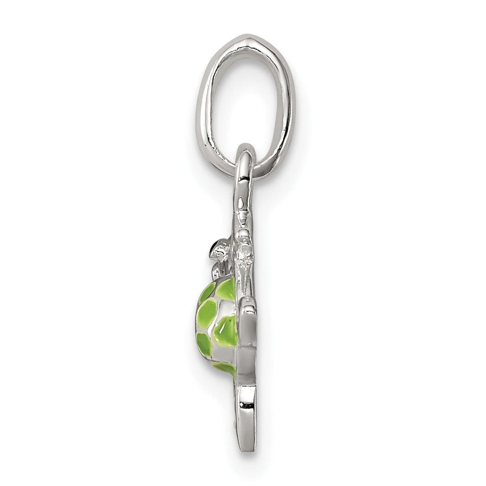 Sterling Silver Multi-color Enameled Sea Turtle Petite Pendant