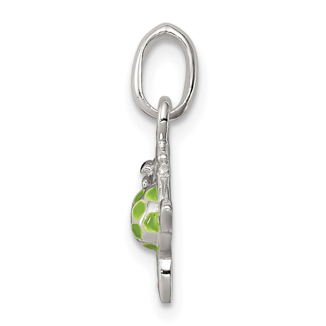 Sterling Silver Multi-color Enameled Sea Turtle Petite Pendant