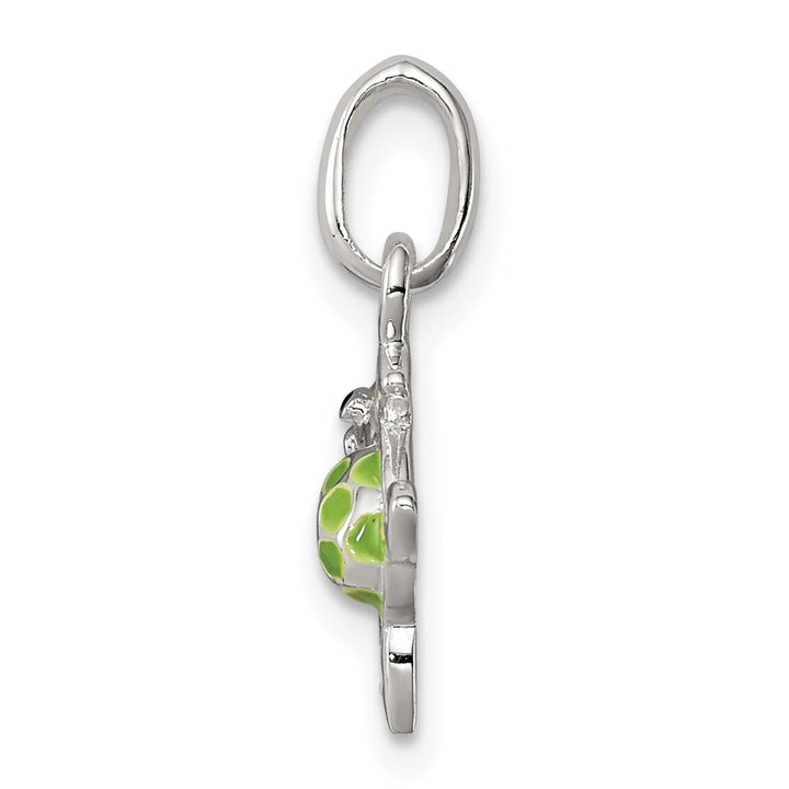 Sterling Silver Multi-color Enameled Sea Turtle Petite Pendant
