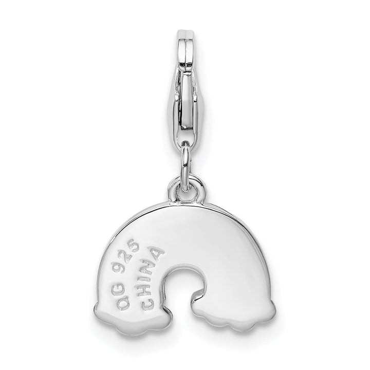 Sterling Silver Multi-colored Enameled Rainbow Charm