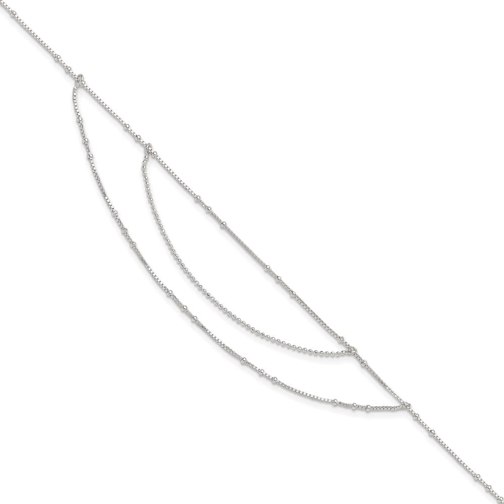 Sterling Silver Multi-Strand Anklet — .925 sterling silver, 10 inches long, 1 inch extension, 0.8 mm wide, spring ring clasp, 2.69 g