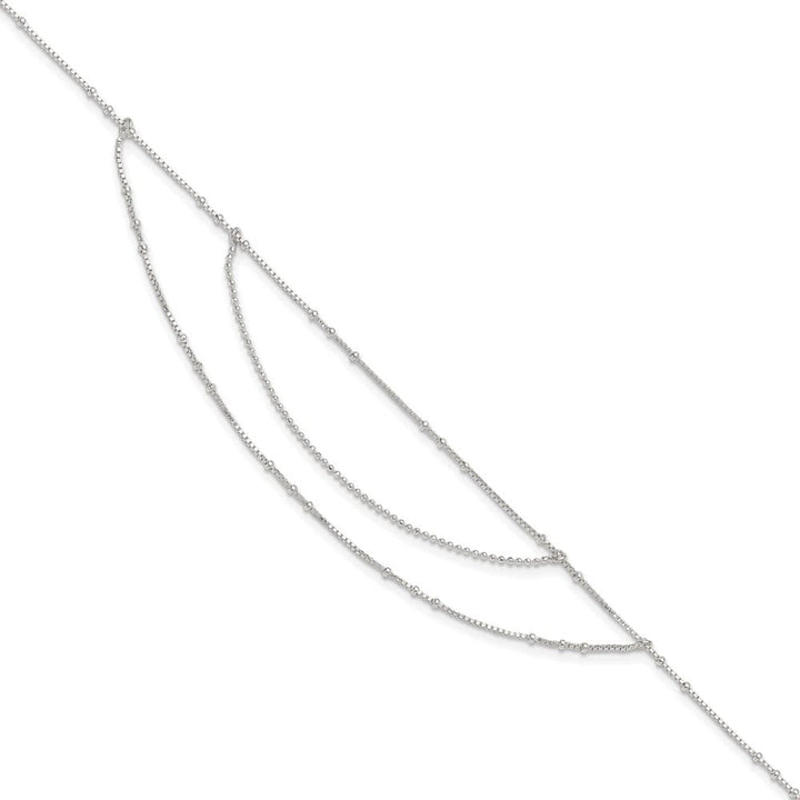 Sterling Silver Multi-Strand Anklet — .925 sterling silver, 10 inches long, 1 inch extension, 0.8 mm wide, spring ring clasp, 2.69 g