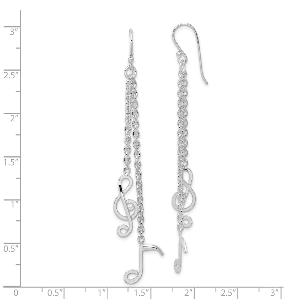 Sterling Silver Musical Notes Dangle Earrings, view 4 of 4