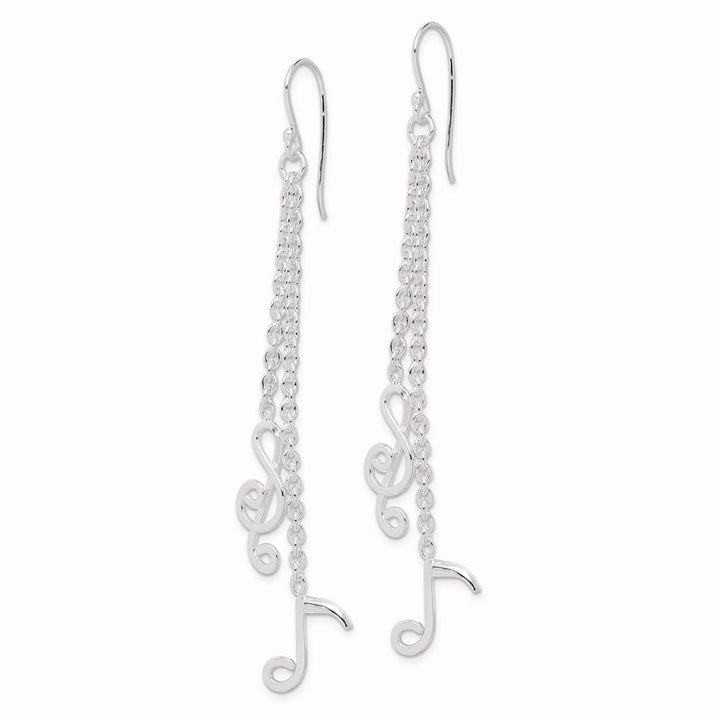 Sterling Silver Musical Notes Dangle Earrings, view 2 of 4
