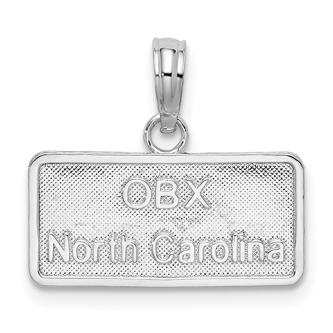 Sterling Silver OBX North Carolina License Plate Pendant