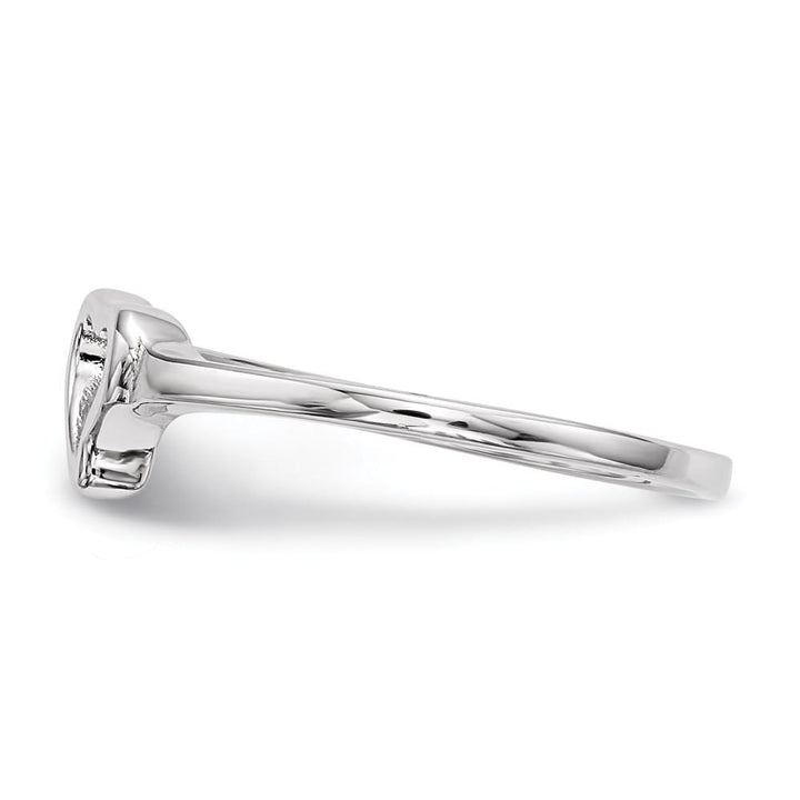 Sterling Silver Open Heart CZ Polished Ring
