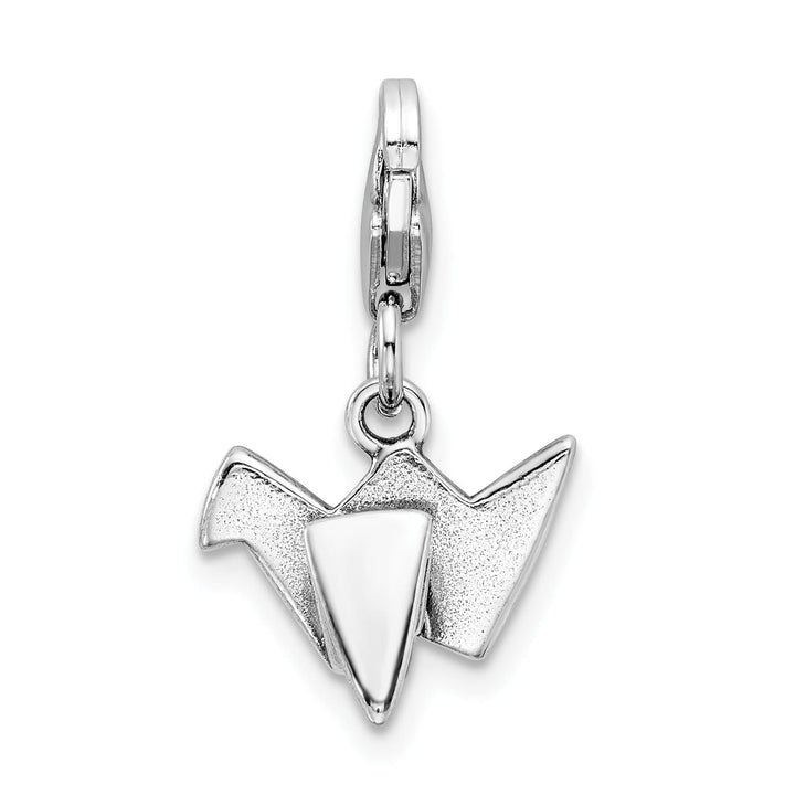 Sterling Silver Origami with Lobster Clasp Charm