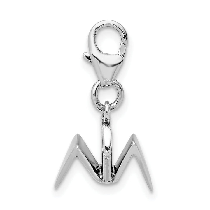 Sterling Silver Origami with Lobster Clasp Charm