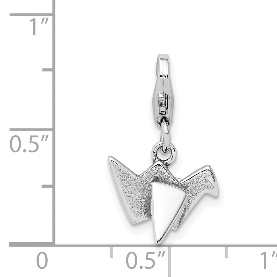 Sterling Silver Origami with Lobster Clasp Charm