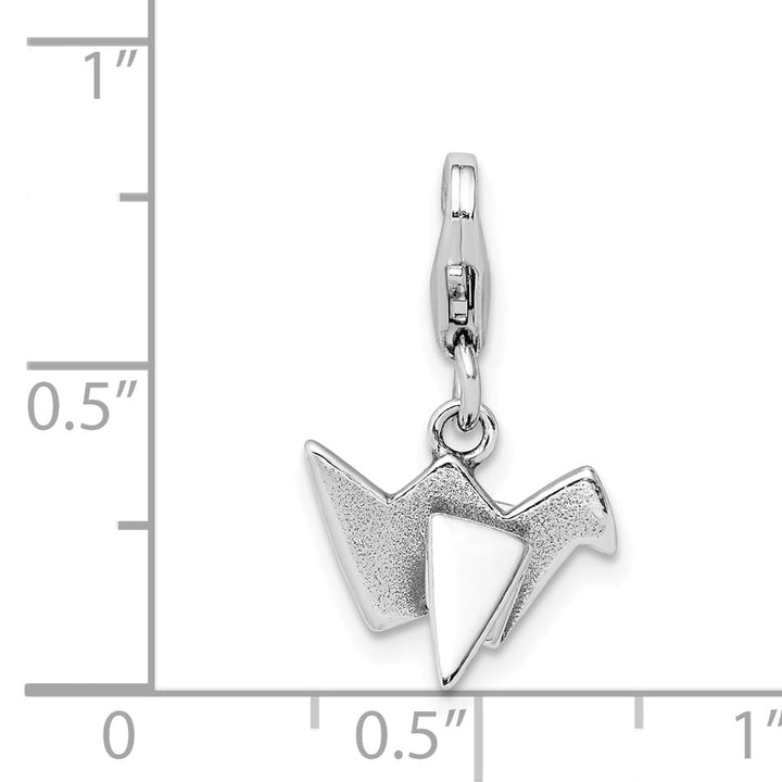 Sterling Silver Origami with Lobster Clasp Charm