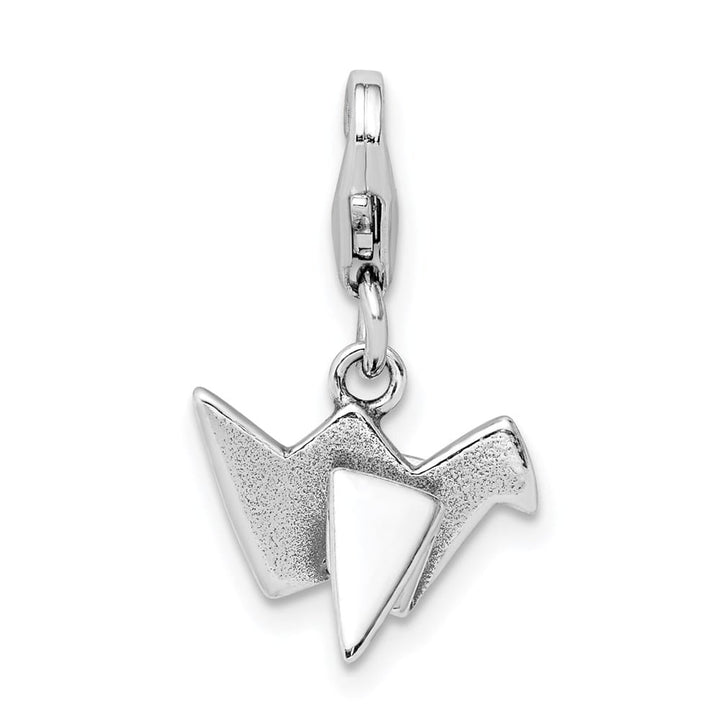 Sterling Silver Origami with Lobster Clasp Charm