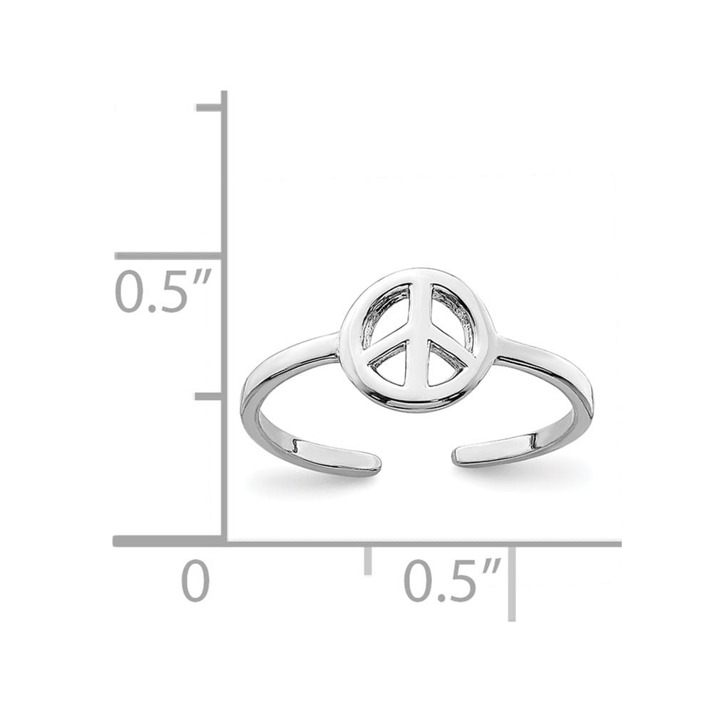 Sterling Silver Peace Sign Toe Ring