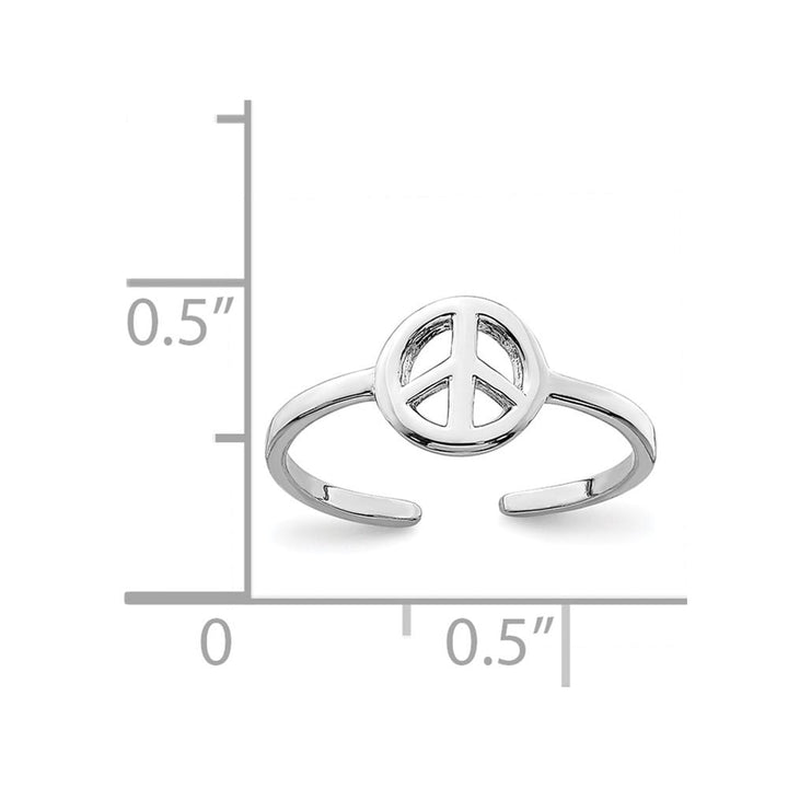 Sterling Silver Peace Sign Toe Ring